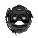 Vr headset with integrated microphone and headset strap for immersive virtual reality experiences