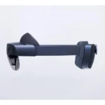 Blue augmented reality glasses with a front camera and a modular rear earpiece for hands-free display