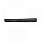 Side view of a slim black laptop with usb 3. 0 ports along the edge on a white background.