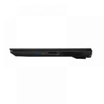 Side view of a black laptop showing ports along the edge: usb-a, usb-c, microsd/sd card slot, and ventilation.