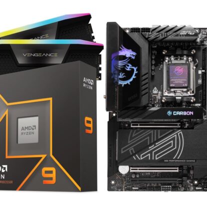 MSI MPG X870E CARBON and AMD Ryzen 9 9950X and CORSAIR Vengeance RGB 32GB (2 x 16GB) 288-Pin PC RAM DDR5 6400