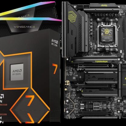 MSI MAG X870 TOMAHAWK WIFI AM5 ATX Gaming Motherboard and AMD Ryzen 7 9700X - Ryzen 7 9000 Series Granite Ridge (Zen 5) 8-Core 3.8 GHz Radeon Graphics Processor and CORSAIR Vengeance RGB 32GB (2 x 16GB) PC RAM DDR5 6400 Desktop Memory