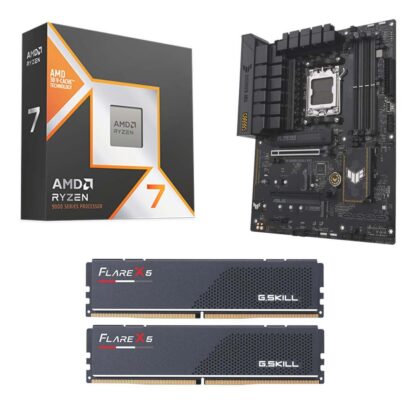 AMD Ryzen 7 9800X3D, ASUS B650-E TUF Gaming WiFi AM5, G. Skill Flare X5 Series 32GB DDR5-6000 Kit, Combo Build Bundle