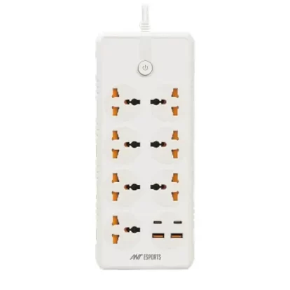 Ant Esports PS722 Power Strip With Usb Ports (White) (PS722)