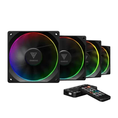 Gamdias Aeolus M3-1204R 120mm Pwm Argb Cabinet Fan (Four Pack) (AEOLUS-M3-1204R)