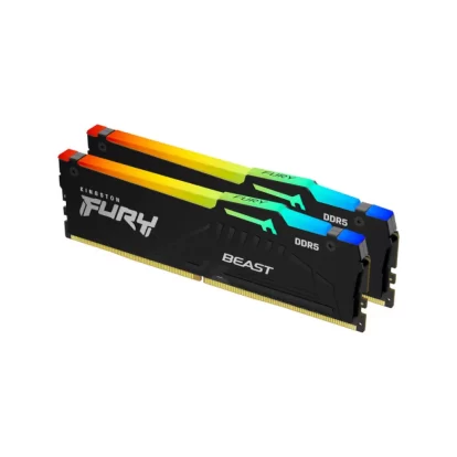 Kingston Fury Beast RGB 32GB (2x16GB) 6000MHz DDR5 CL30 Desktop RAM Black (30-36-36 1.4V) (KF560C30BBEAK2-32)