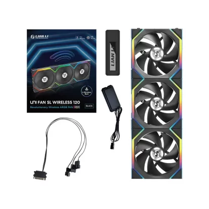 Lian Li UNI FAN SL Wireless 3x 120mm Fan Kit Black (G99-12SL1W3B-IN)
