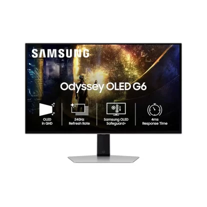 Samsung Odyssey G6 OLED 27 Inch Gaming Monitor Silver (LS27DG610SWXXL)