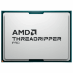 Front view of amd threadripper pro 9995wx 96-core processor, “retail packaging of amd 9995wx cpu (wof)”, “amd 9995wx workstation cpu installed in wrx90 motherboard”