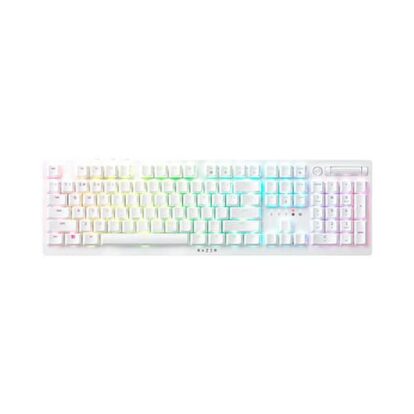 Razer DeathStalker V2 Pro Wireless Gaming Keyboard Low-Profile Clicky Optical Purple Switches  (White) (RZ03-04363500-R3M1)