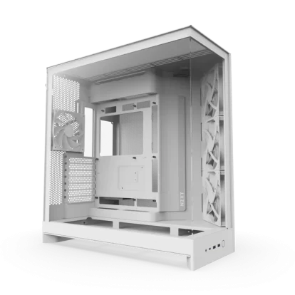NZXT H9 Flow Dual Chamber Mid Tower ATX Airflow Cabinet White (CM-H92FW-01)