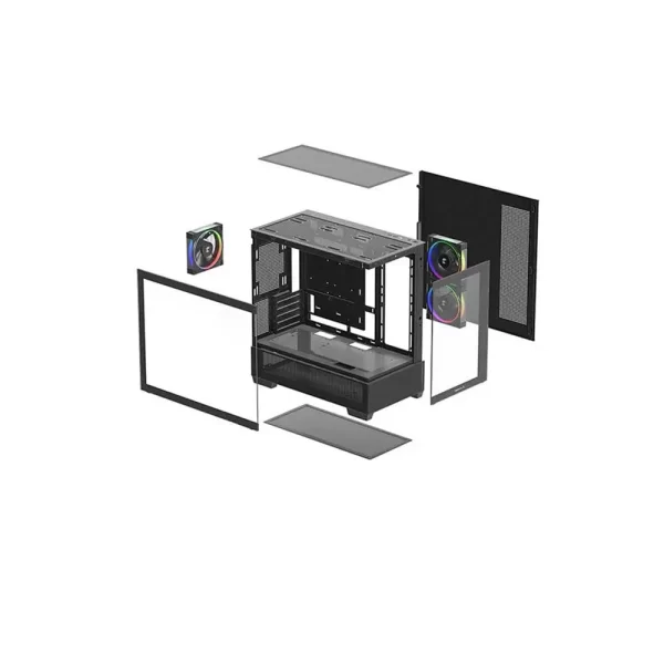 Deepcool cg380 3f micro atx mid tower cabinet black (r-cg380-bkagm3-g)