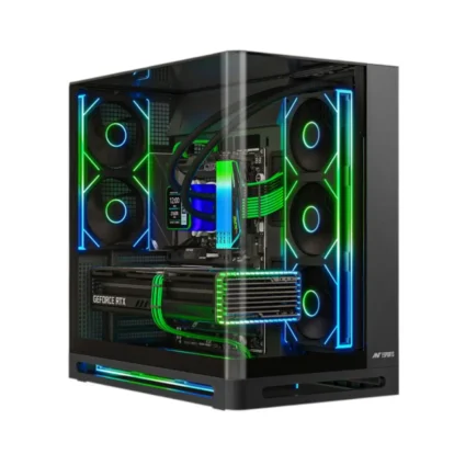 Ant Esports Crystal Arc Pro ATX/M-ATX/ITX Gaming Cabinet Black 5X120mm Fans