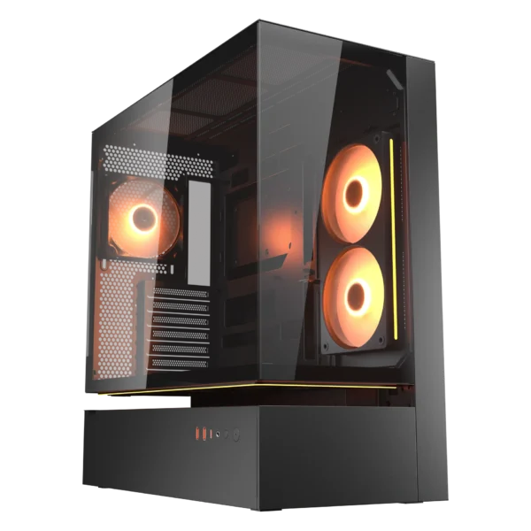 Cougar cfv235 glass black mid tower cabinet (cgr-2da4b)
