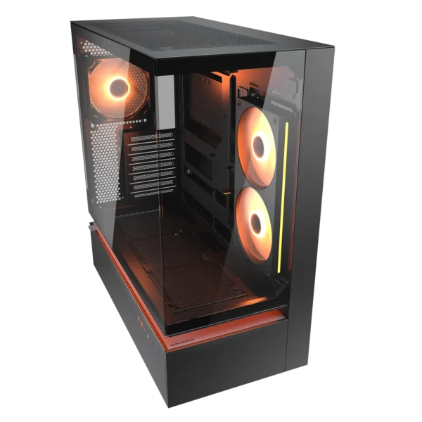 Cougar cfv235 glass black mid tower cabinet (cgr-2da4b)
