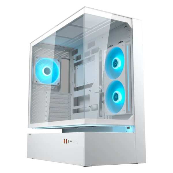 Cougar cfv235 glass white mid tower cabinet (cgr-2da4w)