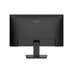 Back view of a black msi computer monitor on its adjustable stand.