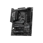 Msi gaming motherboard with multiple pcie slots, ram slots, and prominent heatsinks.