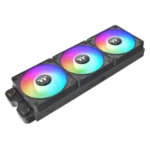 Triple 120mm rgb pc liquid cooling radiator with three fans in a row for a 360mm radiator setup