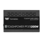 Black thermaltake toughpower pf3 1200w atx 3. 0 power supply with vented top and 80 plus badge