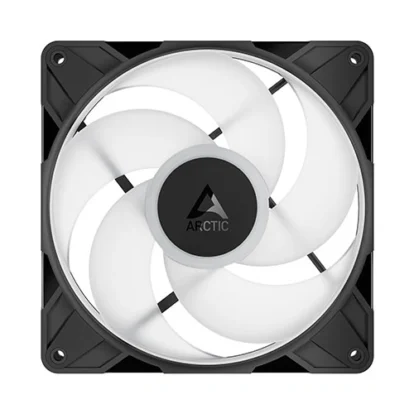 Arctic 120mm PC case fan with four white blades and a black square frame.