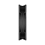 Top-down view of a black arctic ram heatsink with angular fins.