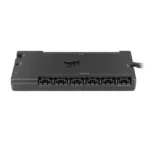 Eight-port pc fan hub with a corsair logo, used to connect and control multiple case fans from a single header