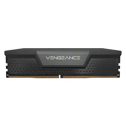 DDR4 memory module with a black angular heat spreader labeled VENGEANCE on the front.