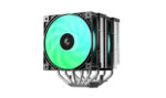 Cpu air cooler with a large green led fan and metal heatsink