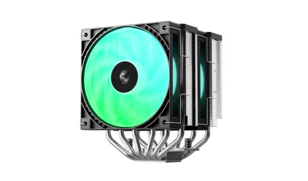Deepcool ag620 g2 argb 120mm argb cabinet fan Cpu air cooler with a large green led fan and metal heatsink
