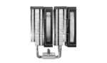 Dual-tower cpu cooler with multiple aluminum fins and u-shaped heat pipes, viewed from the front.