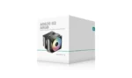 Packaging box for deepcool ag620 g2 argb cpu cooler, white front with teal accent line and gray side panel showing an rgb-fans image