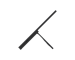 Slim black portable monitor/tablet on a fold-out stand, side view with usb-c and 3. 5mm ports visible