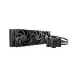 Black triple‑fan aio liquid cpu cooler with radiator and pump block