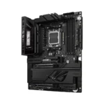Gaming motherboard with large heatsink, cpu socket, and multiple ram slots (asus rog dark hero)