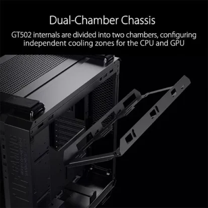 Dual-chamber chassis with two independent cooling zones for cpu and gpu inside a server case.
