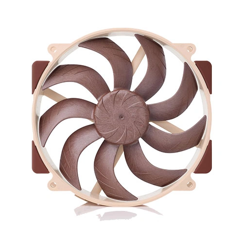 Noctua nf-a14x25r g2 pwm 140mm cabinet fan (nf-a14x25r-g2-pwm) Circular computer cooling fan with brown blades and a light beige housing, viewed head-on.