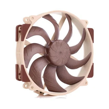 120mm beige computer case fan with brown blades for PC cooling.