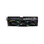 Pny geforce rtx 5070 graphics card with three cooling fans and rgb accents