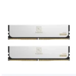 Two ddr5 expert ram modules from t-create (tc), silver heatsinked sticks with gold edge connectors.