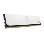 White ram memory module with a white heatsink labeled tc t-create and gold connector pins