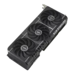 Asus geforce rtx graphics card with dual cooling fans, shown diagonally against a black background.
