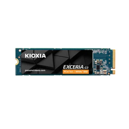 Kioxia exceria g3 nvme pcie 5. 0 m. 2 solid-state drive with a black geometric label