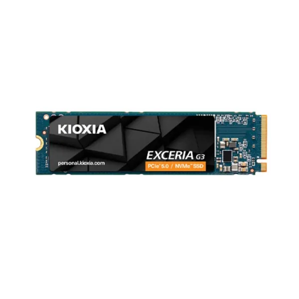 Kioxia exceria g3 nvme pcie 5. 0 m. 2 solid-state drive with a black geometric label