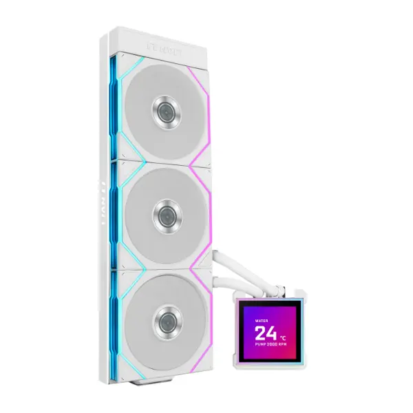 Lian li hydroshift ii lcd-s 360 tl 360mm liquid cooler white (g89-ghs2lcds36tfw-in)