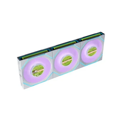 Lian li uni fan sl-inf lcd flex 120mm cabinet fan (3-pack) white