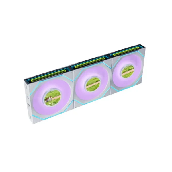 Lian li uni fan sl-inf lcd flex 120mm reverse case fan (3-pack) - white