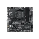 Atx motherboard with pcie slot, cpu socket, ram slots, and i/o ports visible for a desktop build