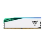 Viper ddr4 ram module with white heatsink, green viper branding on the left and a black viper logo on the right.