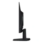Side view of a black flat-screen monitor on a pedestal stand